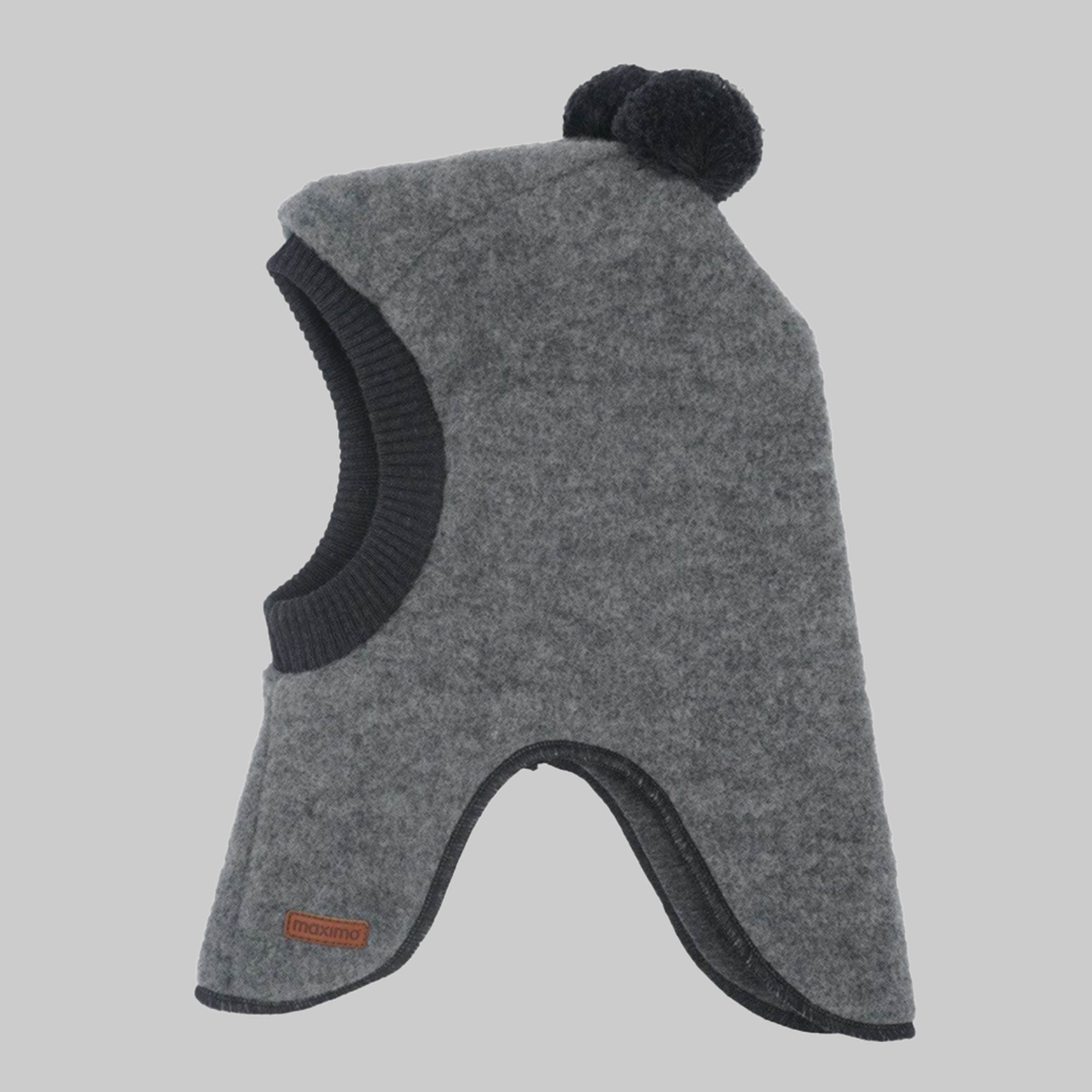 MAXIMO Mädchenmode MAXIMO GOTS Mini Slip-On Hat - Wool Fleece, Organic Jersey, Made in Germany mittelgrau