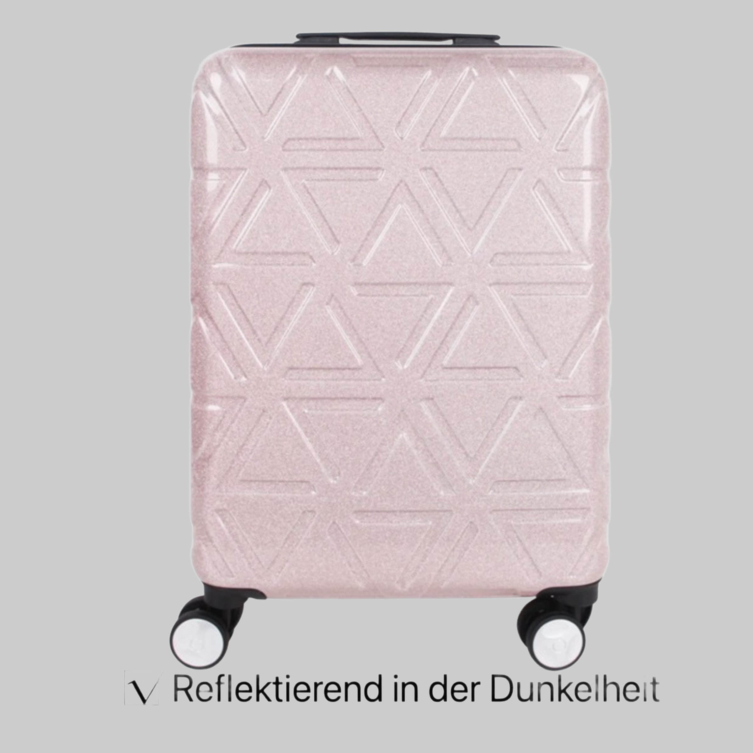 NEWCOM Glitter Hartschalen-Trolley - 20-inch Carry-on Suitcase with TSA Lock rosa Koffer & Reisegepäck NEWCOM