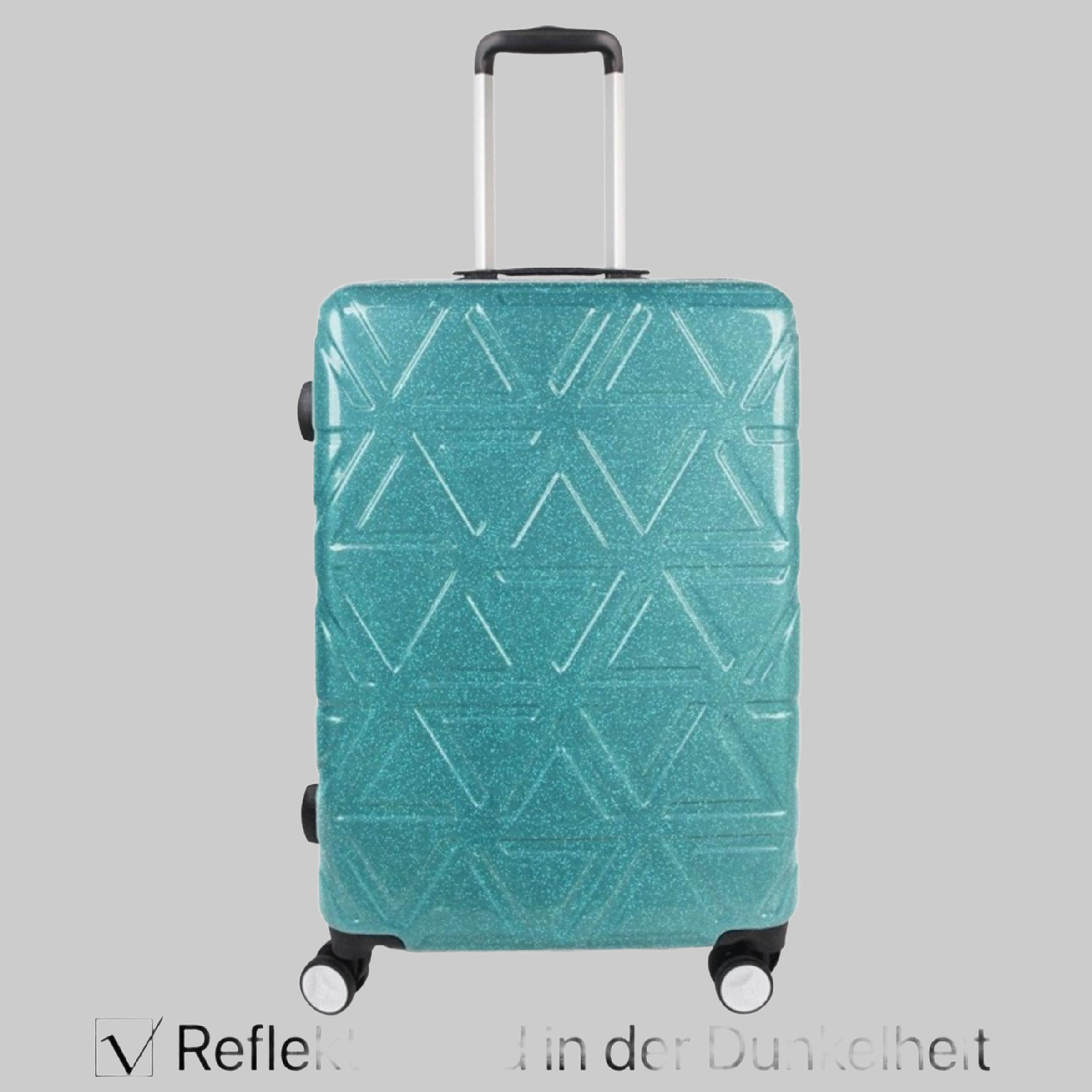 Koffer & Reisegepäck NEWCOM NEWCOM Glitter Hartschalen-Trolley - 20-inch Carry-on Suitcase with TSA Lock grün