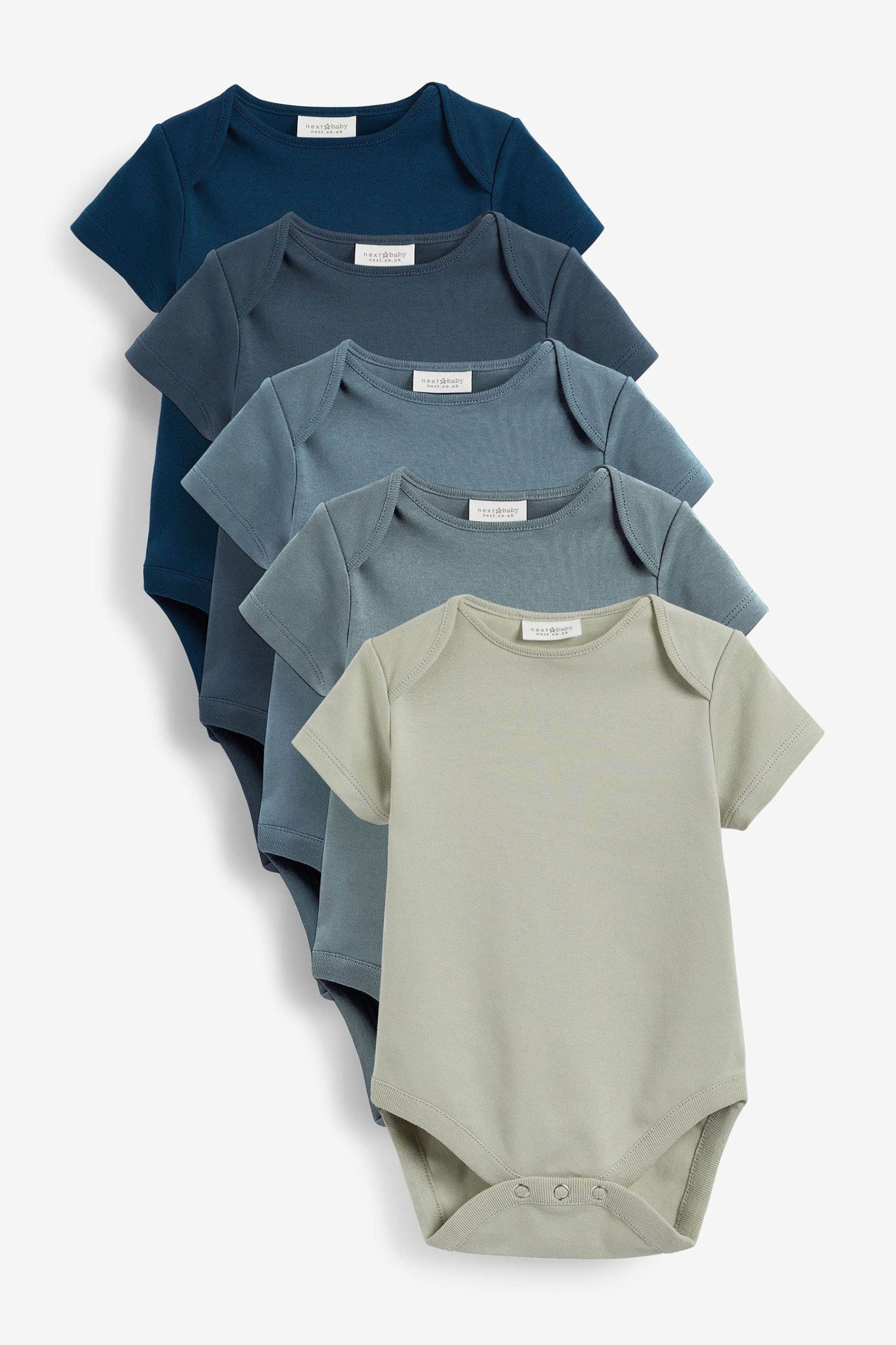 Next 5-Pack Baby Short-Sleeve Bodysuits - Premium Comfort & Value Petrol Blue Babymode Next