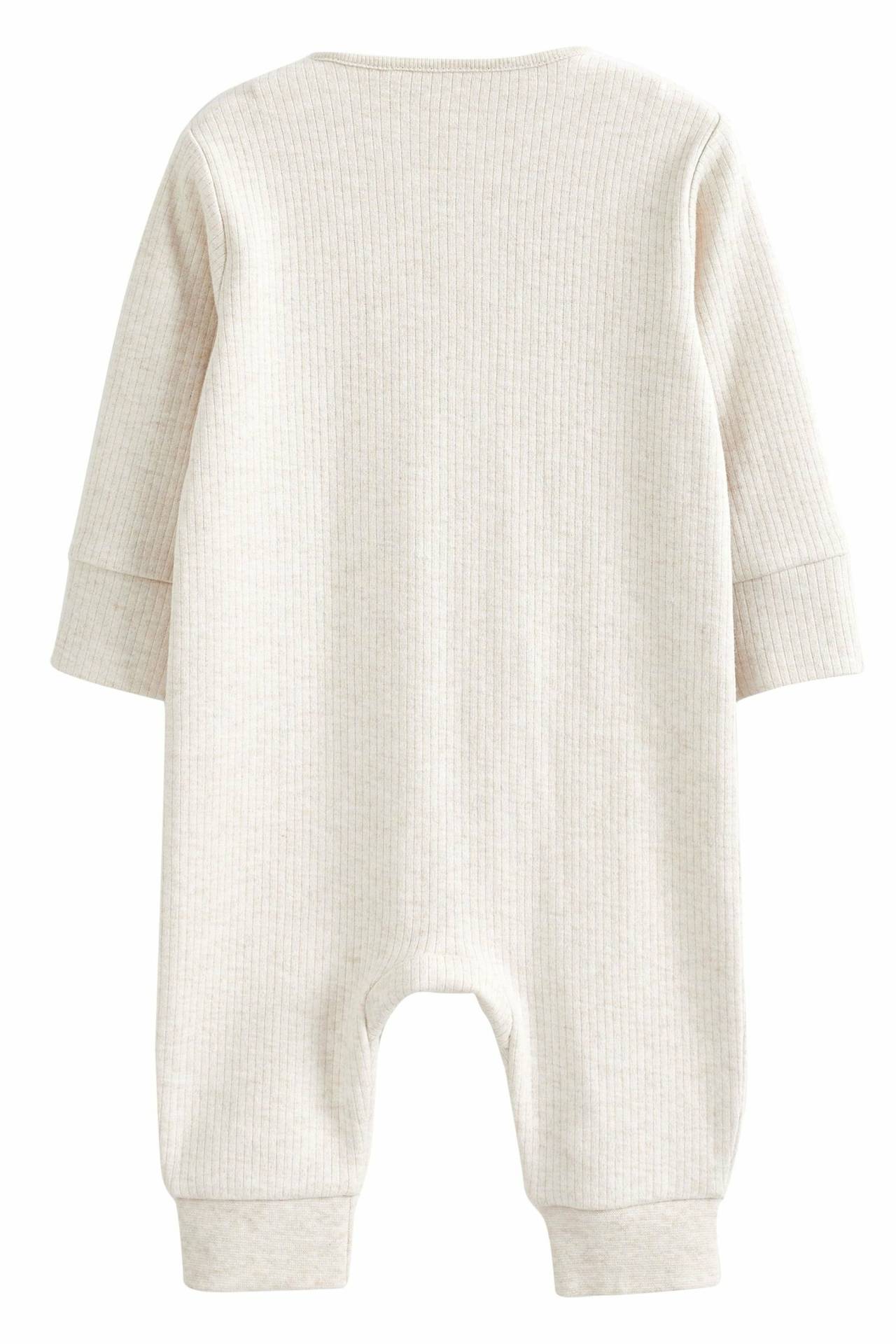 Next Next Baby Sleepsuits 3-Pack - Fleece & 2-Way Zip - Star Design Neutral Babymode
