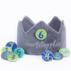PAPIERDRACHEN Velvet Birthday Crown with Numbers - Kids Party Decor Grau Mädchenmode PAPIERDRACHEN