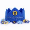 PAPIERDRACHEN Velvet Birthday Crown with Numbers - Kids Party Decor Blau PAPIERDRACHEN Mädchenmode