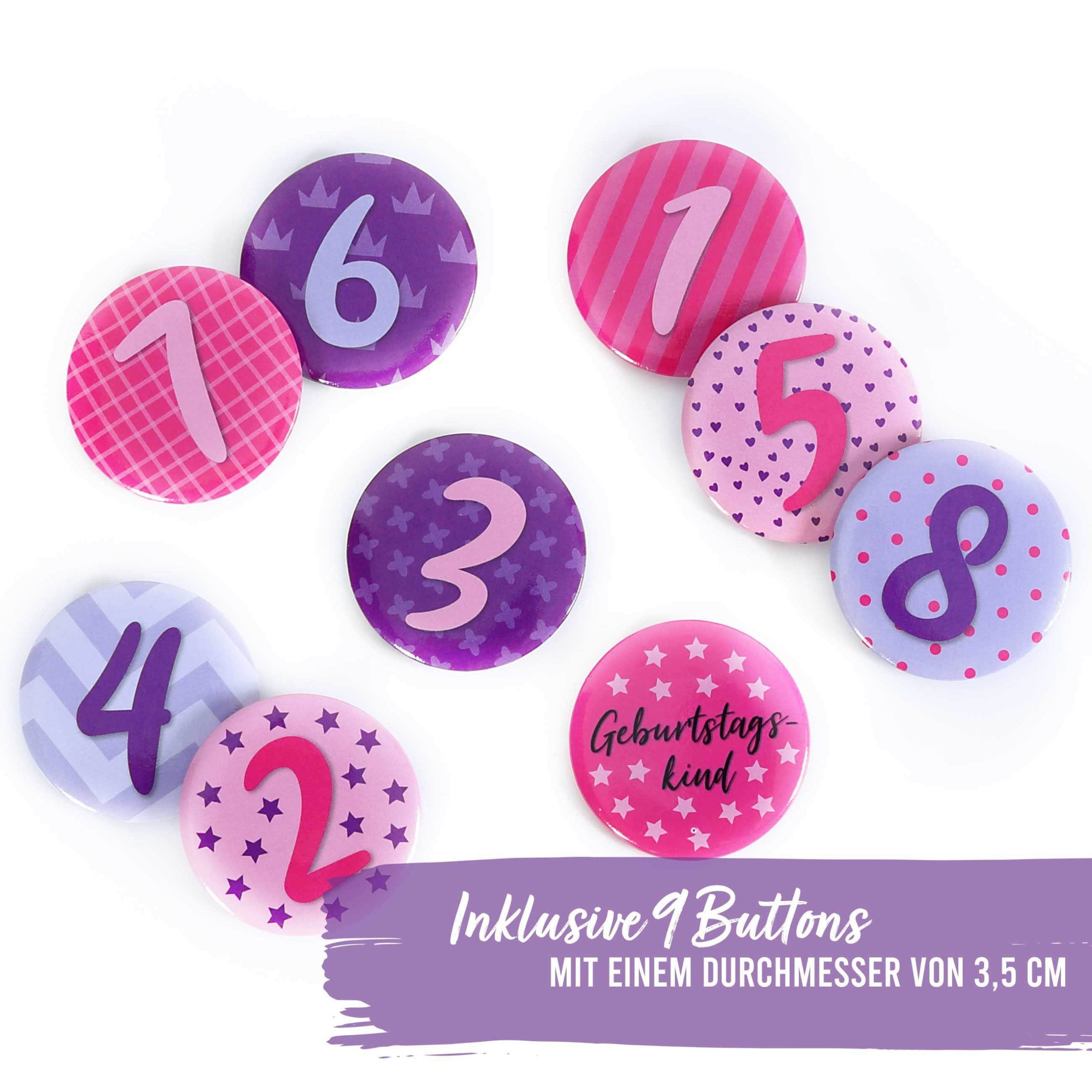 Mädchenmode PAPIERDRACHEN PAPIERDRACHEN Velvet Birthday Crown with Numbers - Kids Party Decor Pink