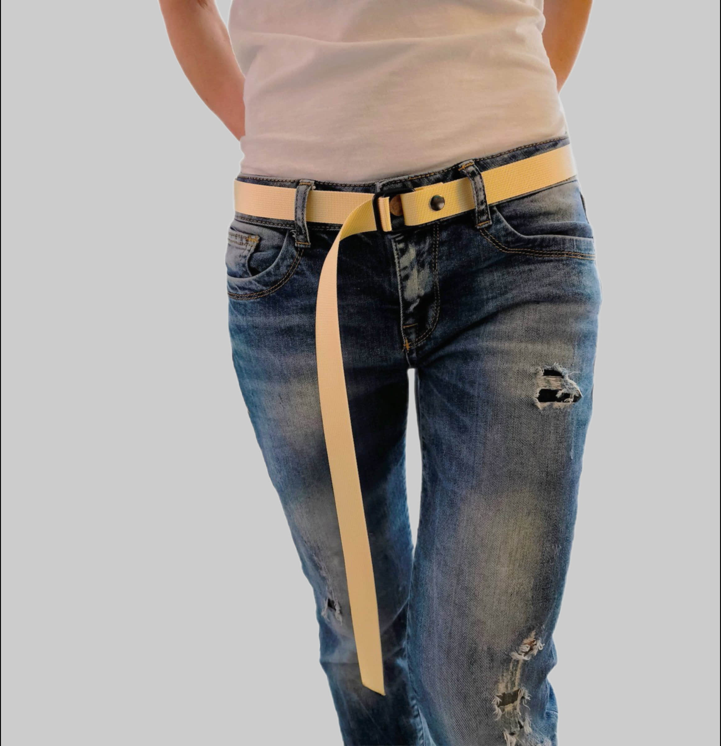 PaulZdrada Fabric Belt - Sport/Jeans/Premium Uni - Modern Hanger Style Beige PaulZdrada Jungenmode