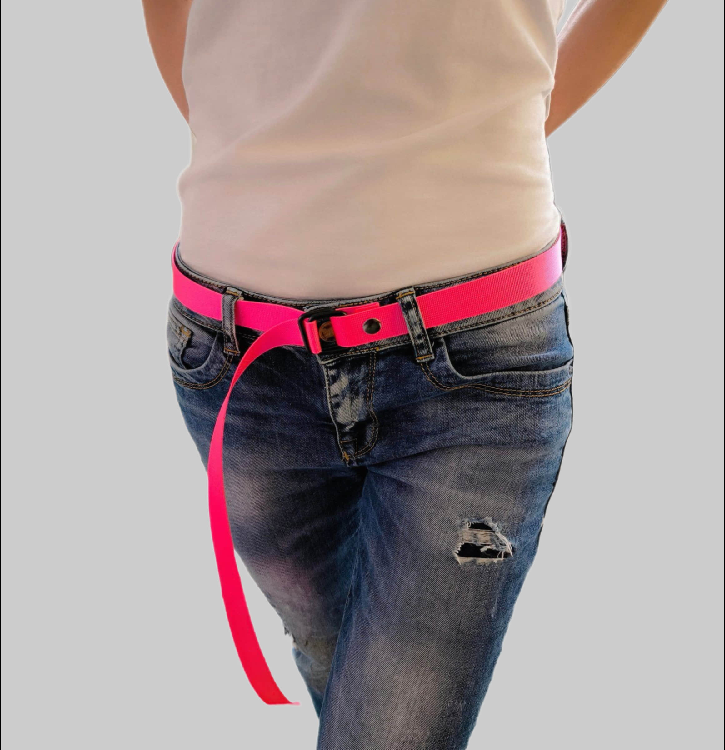Jungenmode PaulZdrada PaulZdrada Fabric Belt - Sport/Jeans/Premium Uni - Modern Hanger Style Pink Neon