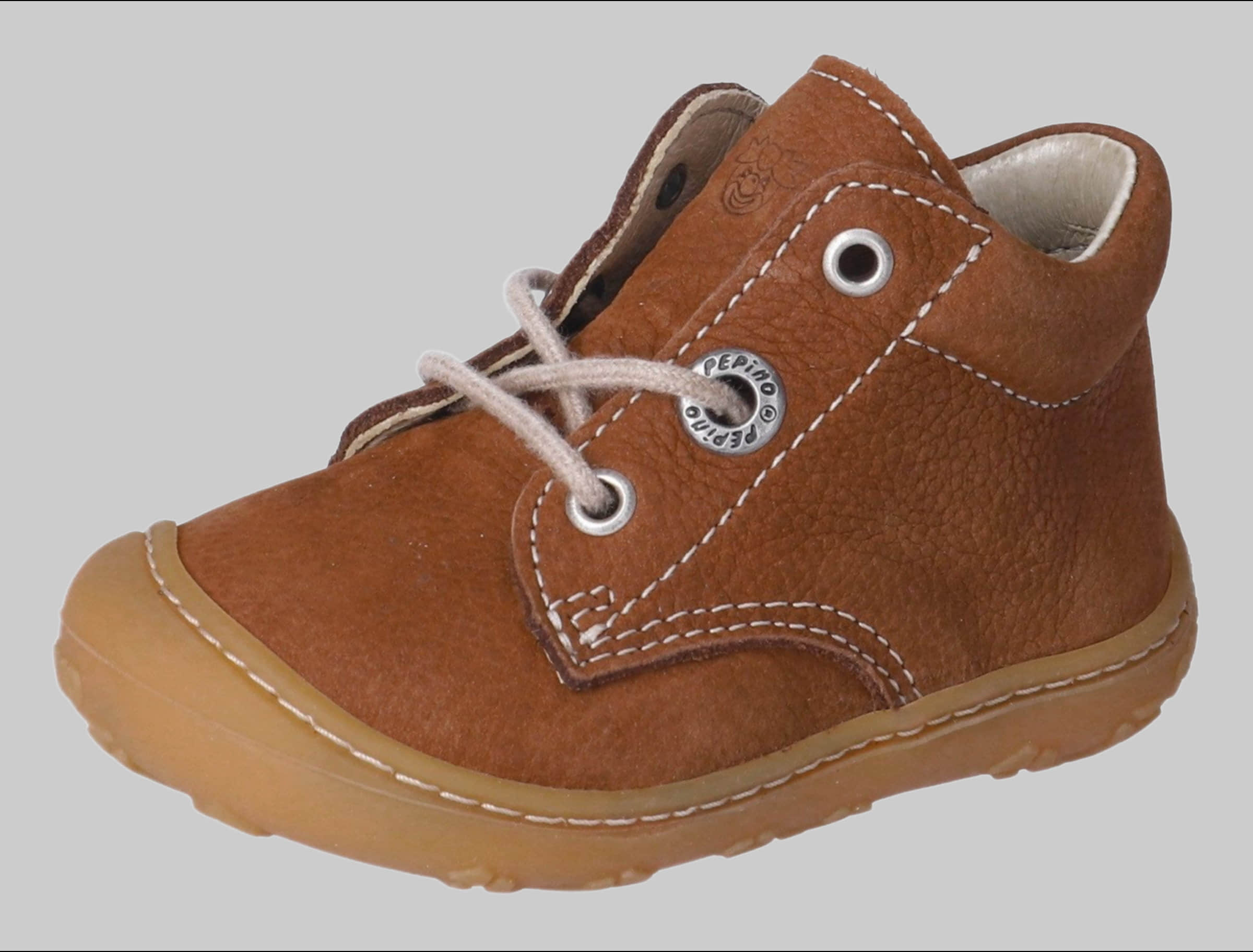 PEPINO by RICOSTA Mädchenmode Ricosta Pepino 'Cory' Lauflerner: Premium Leather Kids Running Shoe - WMS Fit curryfarben