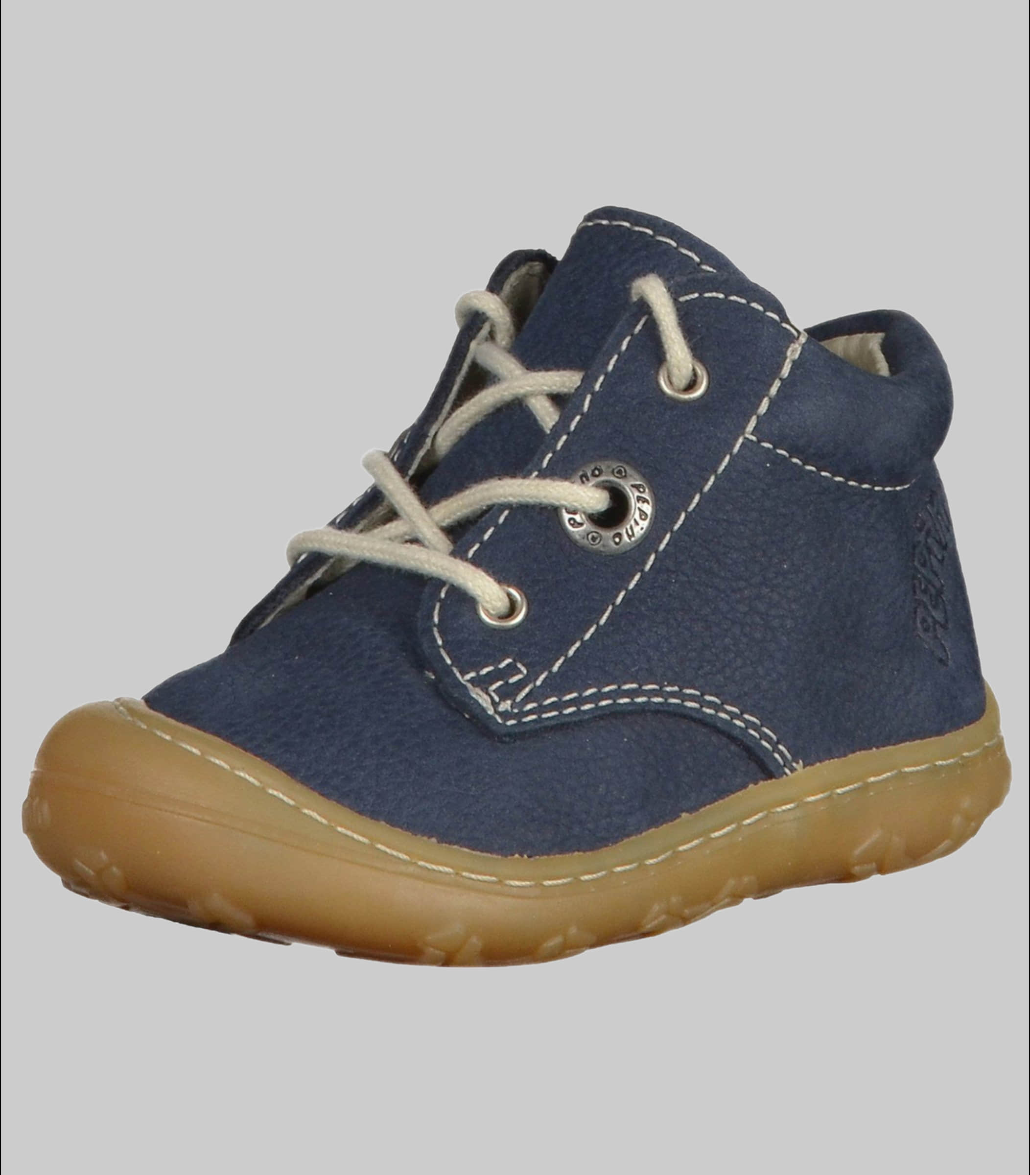 Babymode PEPINO by RICOSTA Ricosta Pepino 'Cory' Lauflerner: Premium Leather Kids Running Shoe - WMS Fit Dunkelblau