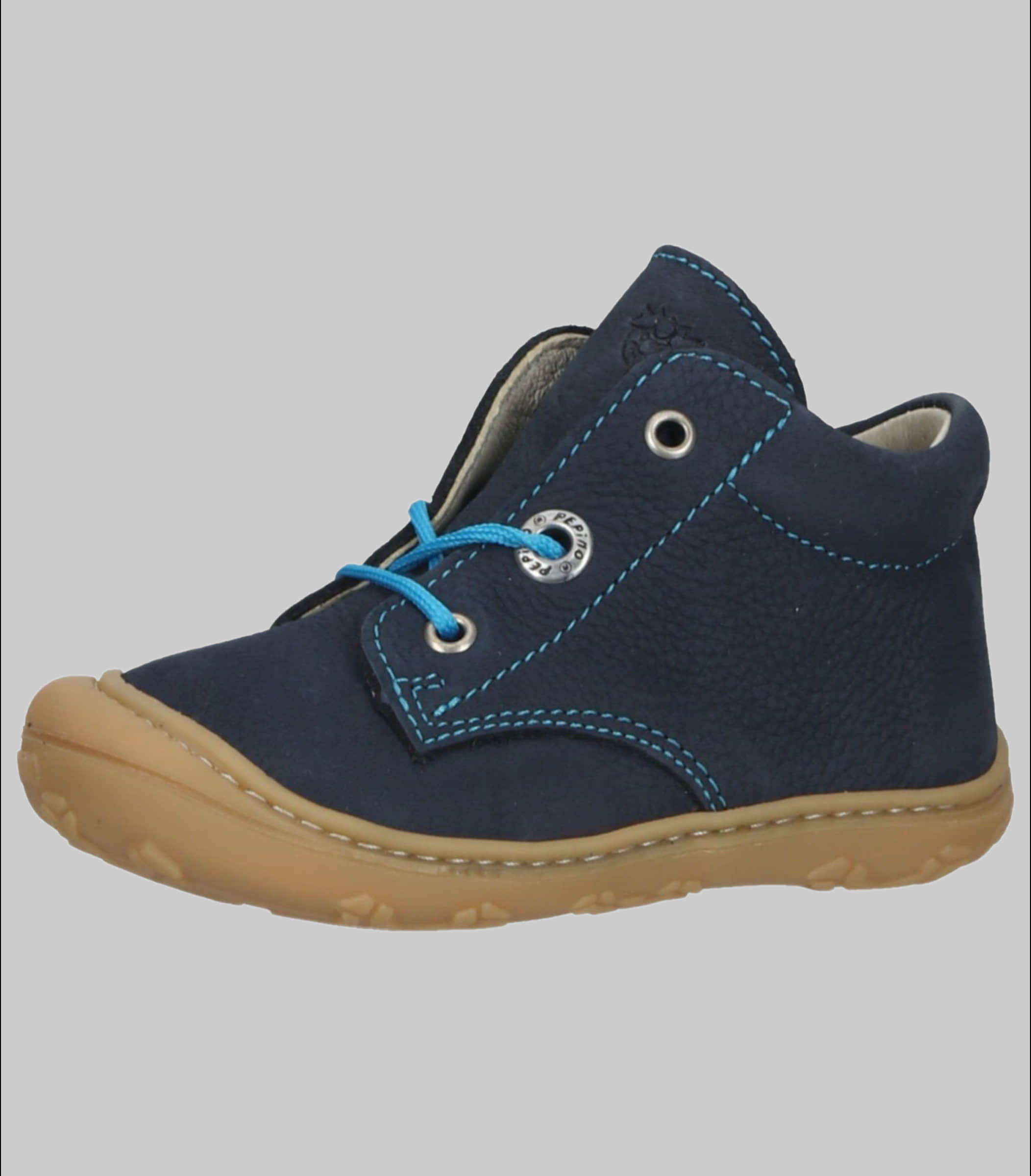 Babymode PEPINO by RICOSTA Ricosta Pepino 'Cory' Lauflerner: Premium Leather Kids Running Shoe - WMS Fit Blau