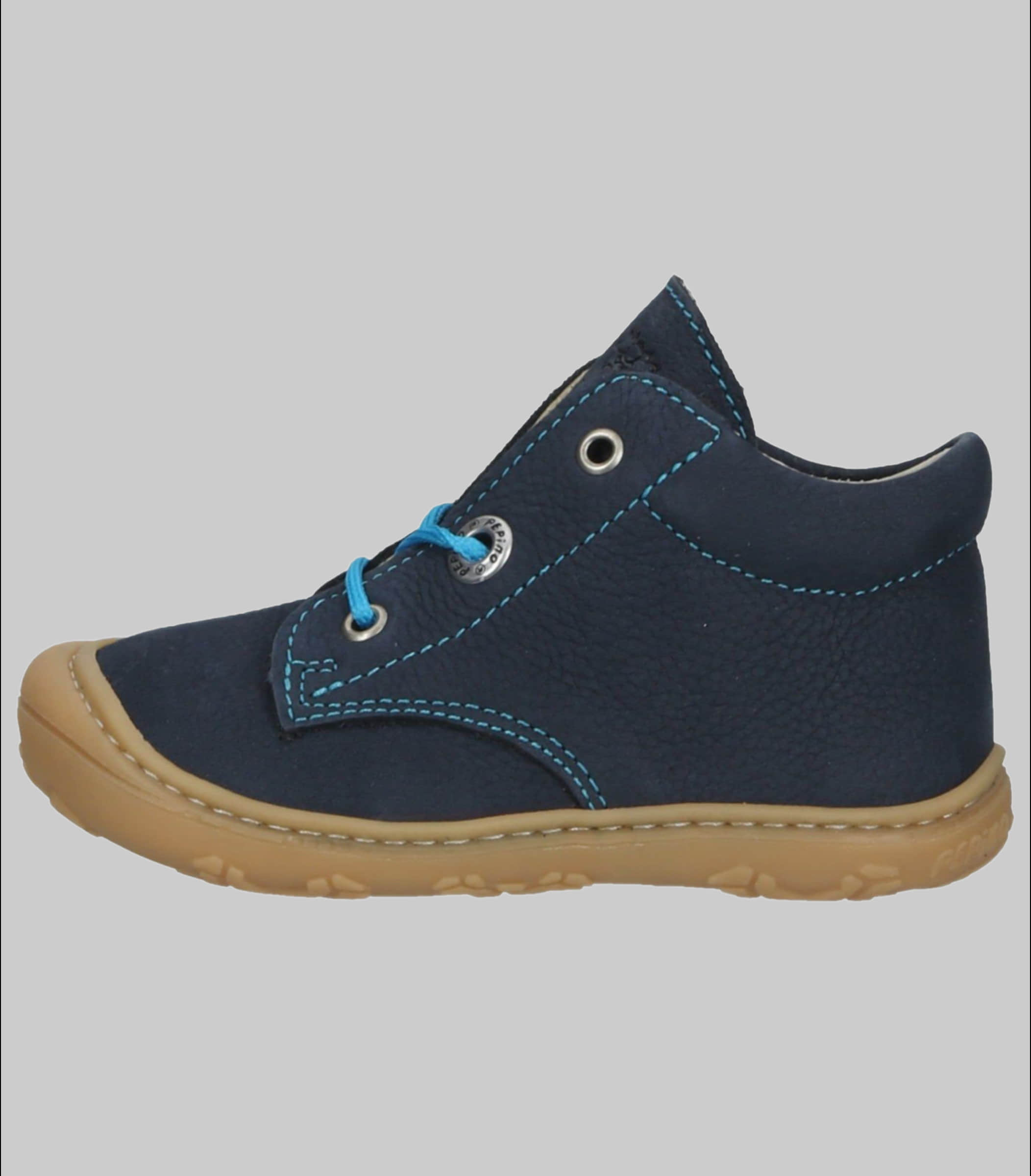 Babymode PEPINO by RICOSTA Ricosta Pepino 'Cory' Lauflerner: Premium Leather Kids Running Shoe - WMS Fit Blau