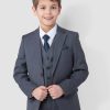 Babymode SANDER STELLAN SANDER STELLAN Boysuit - Grey Slim-Fit Suit Set for Communion & Special Occasions