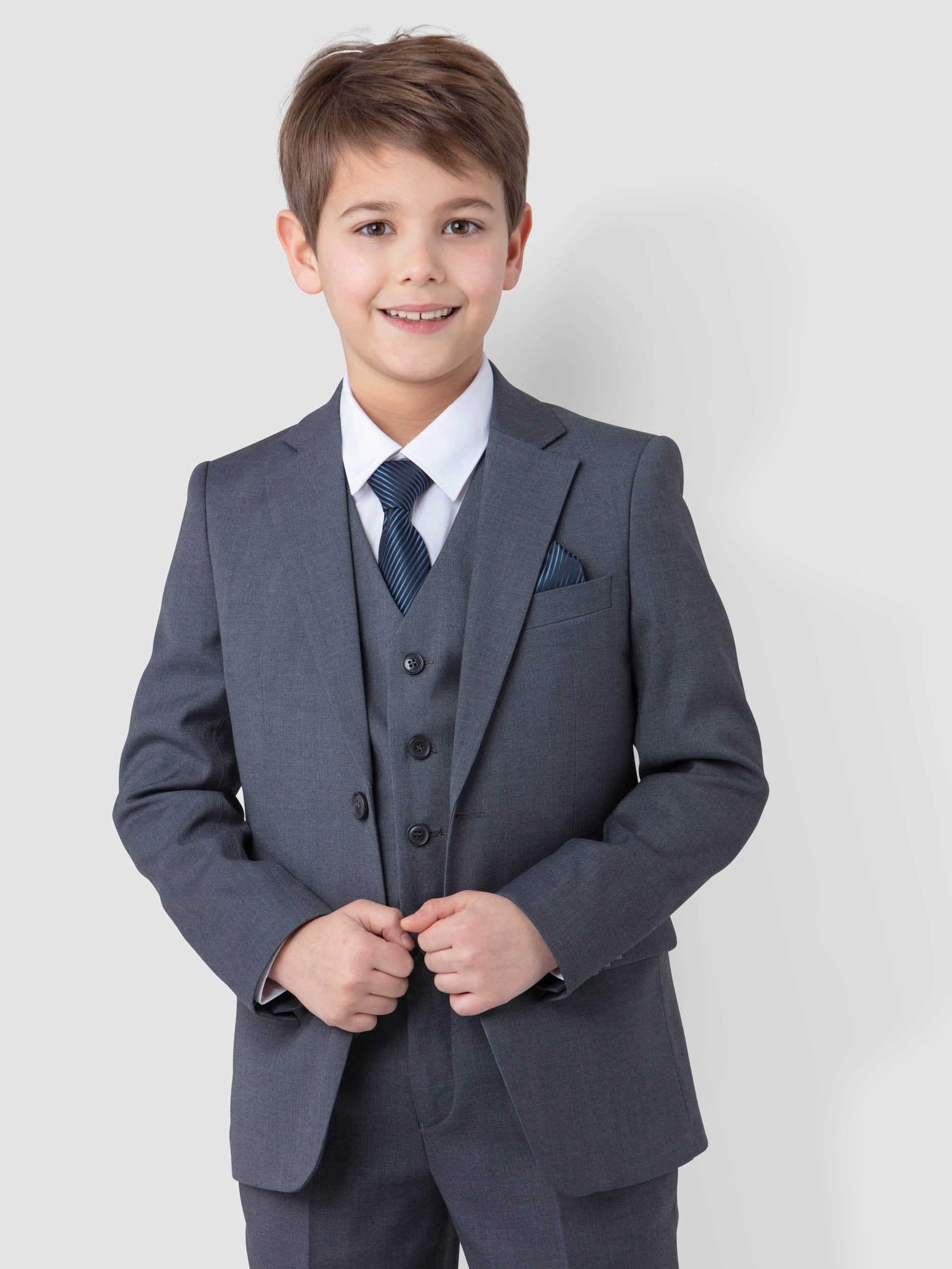 Babymode SANDER STELLAN SANDER STELLAN Boysuit - Grey Slim-Fit Suit Set for Communion & Special Occasions