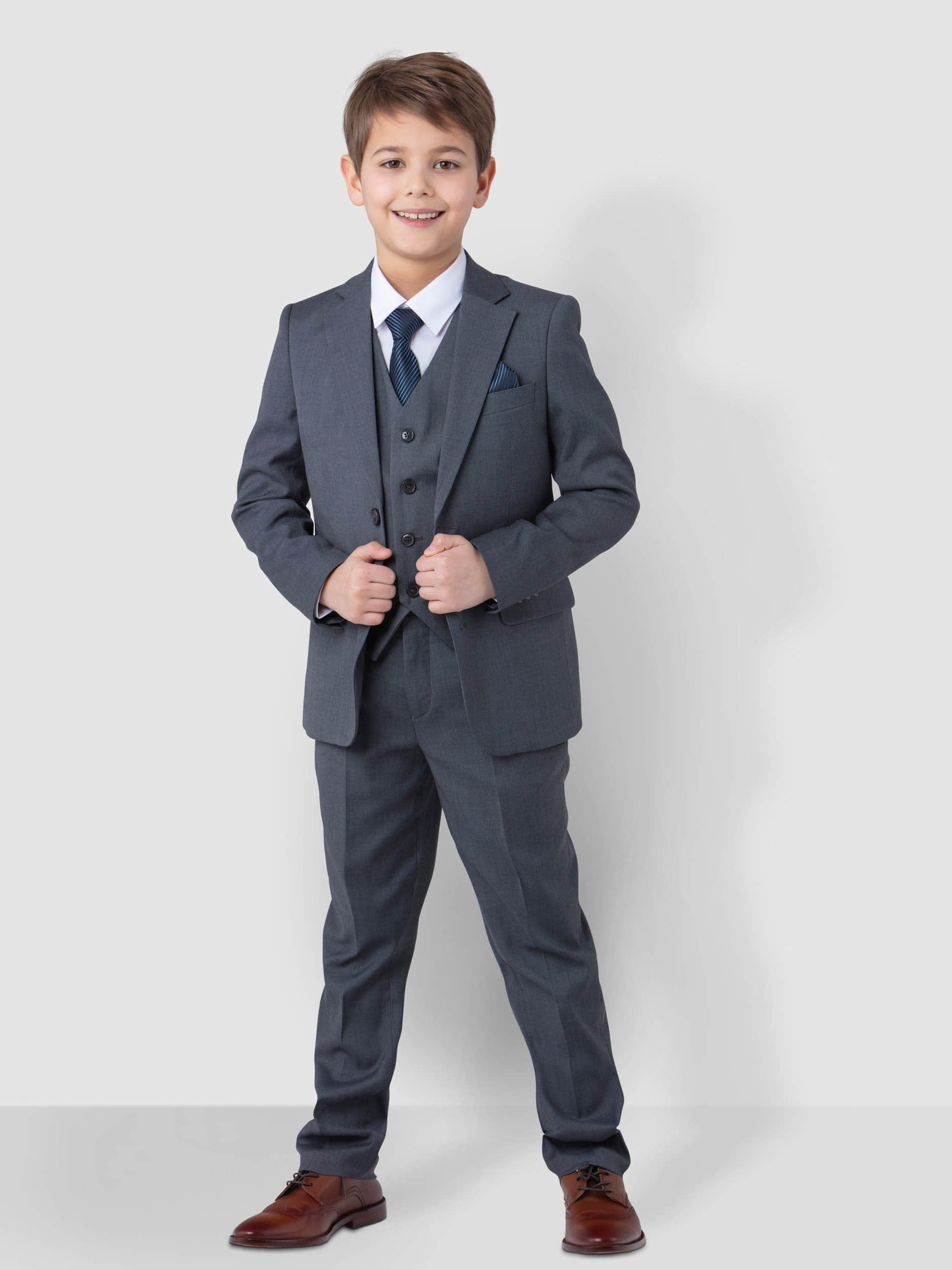 Babymode SANDER STELLAN SANDER STELLAN Boysuit - Grey Slim-Fit Suit Set for Communion & Special Occasions