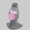 Smarilla Mädchen Wintermütze mit Bommel – Sterntaler Qualität Grau-Rosa Smarilla Mädchenmode