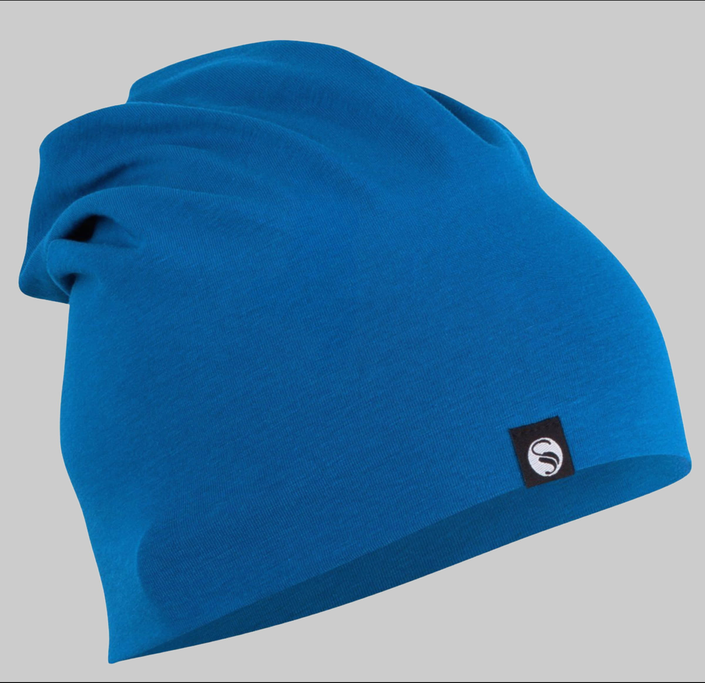Stark Soul® Uni Slouch Beanie - Premium Cotton Jersey Knit Blau Stark Soulu00AE Accessoires & Taschen