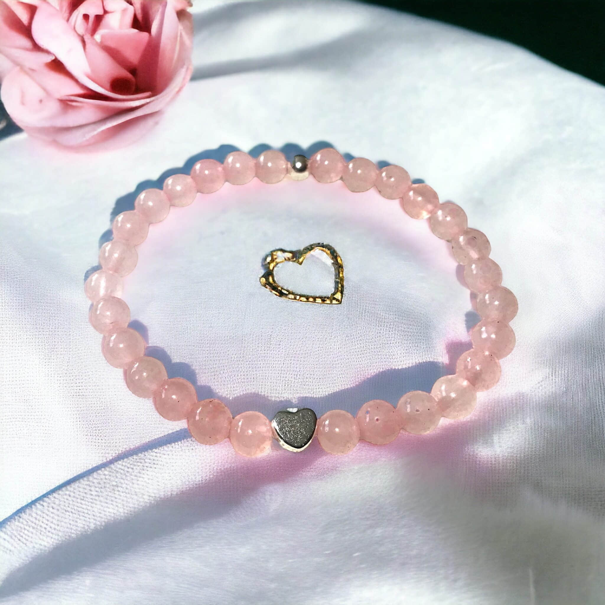 Steinfixx® Perlenarmband Echtes Rosenquarz Perlenarmband mit 925 Silberperle Steinfixxu00AE myToys