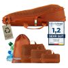 TRAVEL DUDE Mädchenmode TRAVEL DUDE Kofferorganizer aus recycelten Plastikflaschen (ultraleichte Packwürfel, 4-tlg., Mit Packtaschen in verschiedenen Größen und einem Wäschebeutel), mit Kompression und einem Nassfach Burnt Orange
