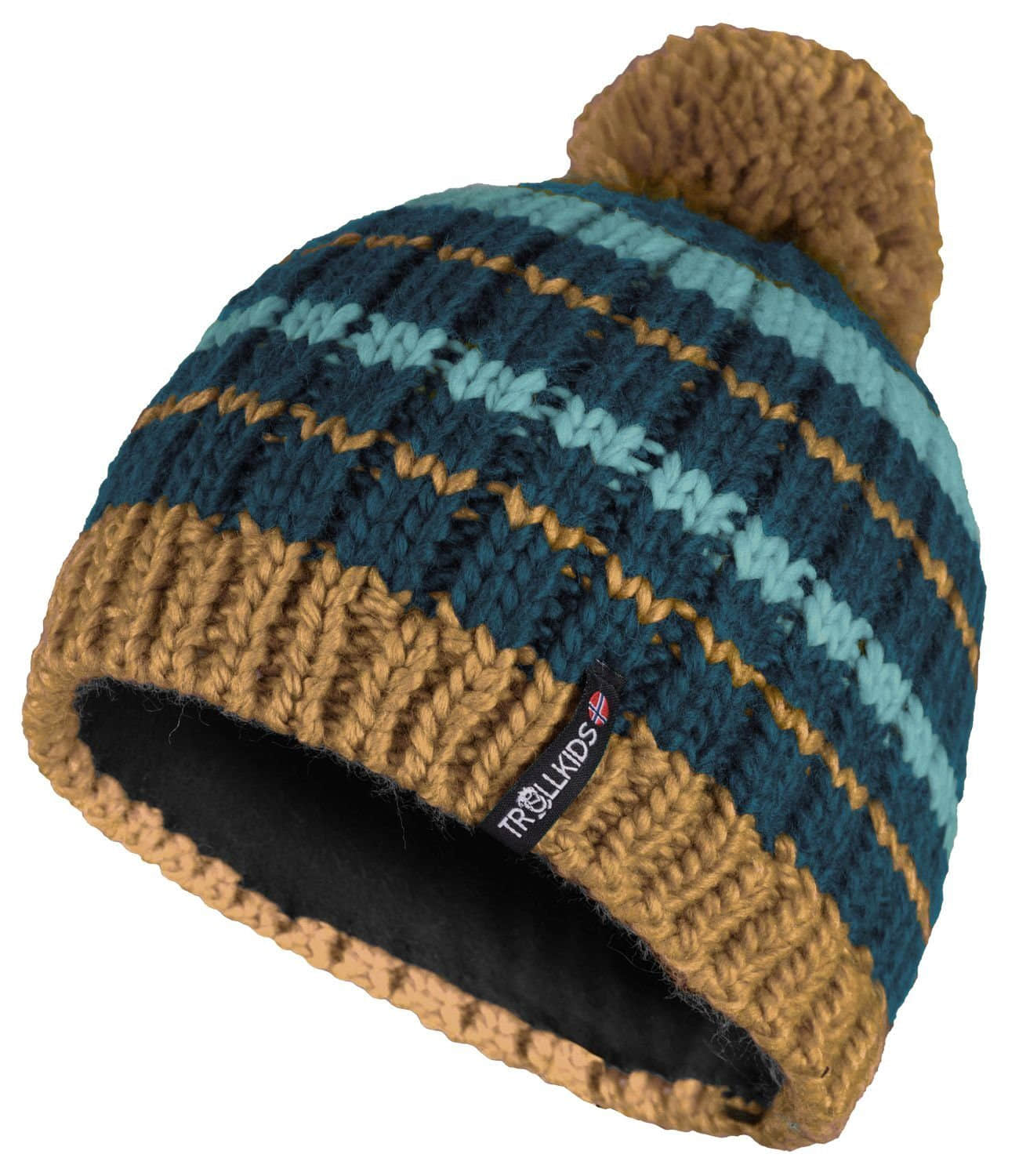 TROLLKIDS Bommelmütze Hafjell Blaugrün/W Mädchenmode TROLLKIDS