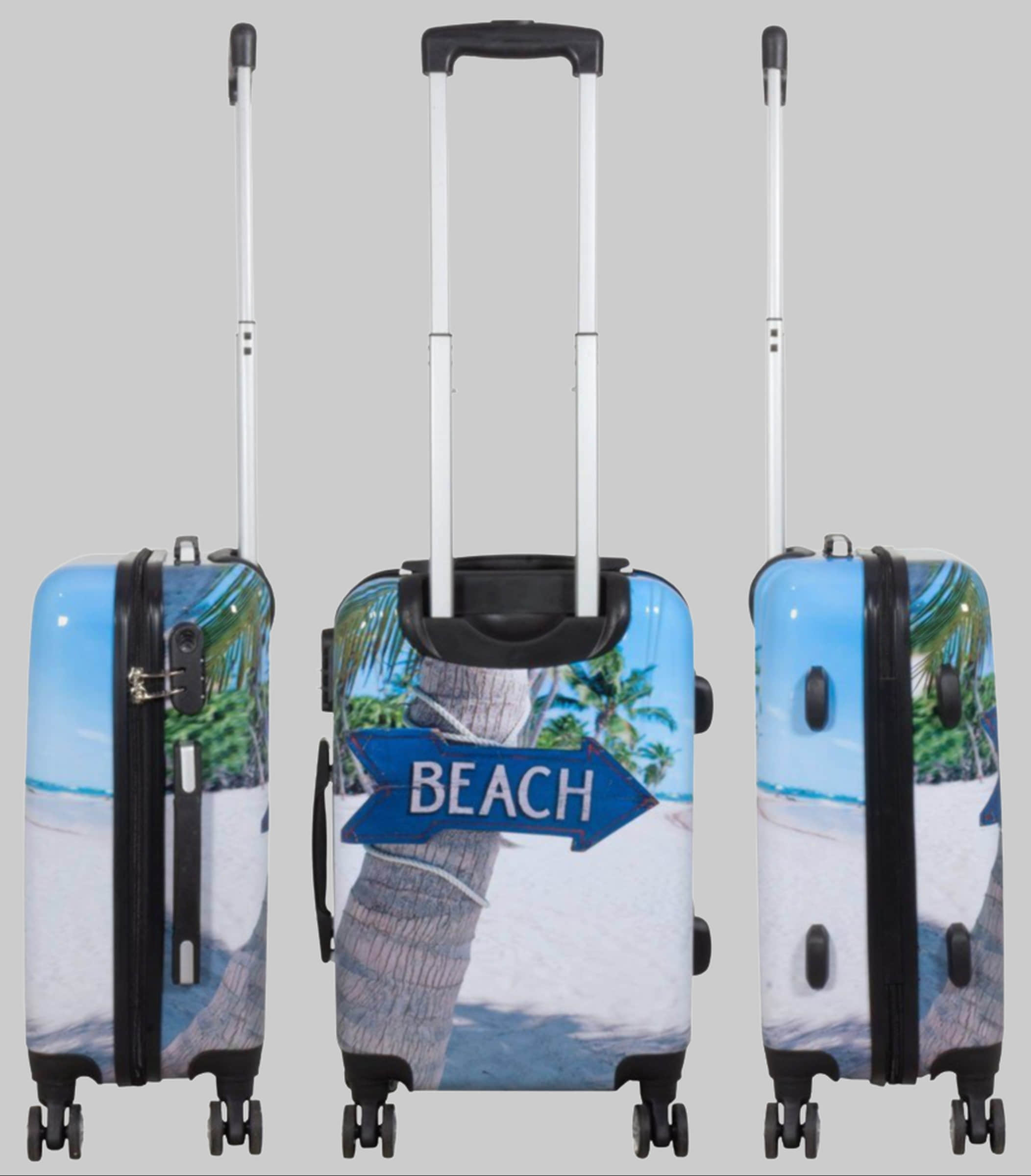 Trendyshop365 Koffer & Reisegepäck Trendyshop365 Hartschalen-Trolleys Beach – Bunter Koffer mit Strand-Motiv