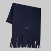 Trigema Trigema Fleeceschal | Men's Fleece Scarf with Chic Fringes navy Mädchenmode