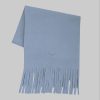 Mädchenmode Trigema Trigema Fleeceschal | Men's Fleece Scarf with Chic Fringes pearl-blue