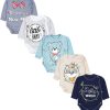 TupTam 5-Pack Baby Uni Long Sleeve Bodysuit with Prints/Solids Little Bro TupTam Babymode
