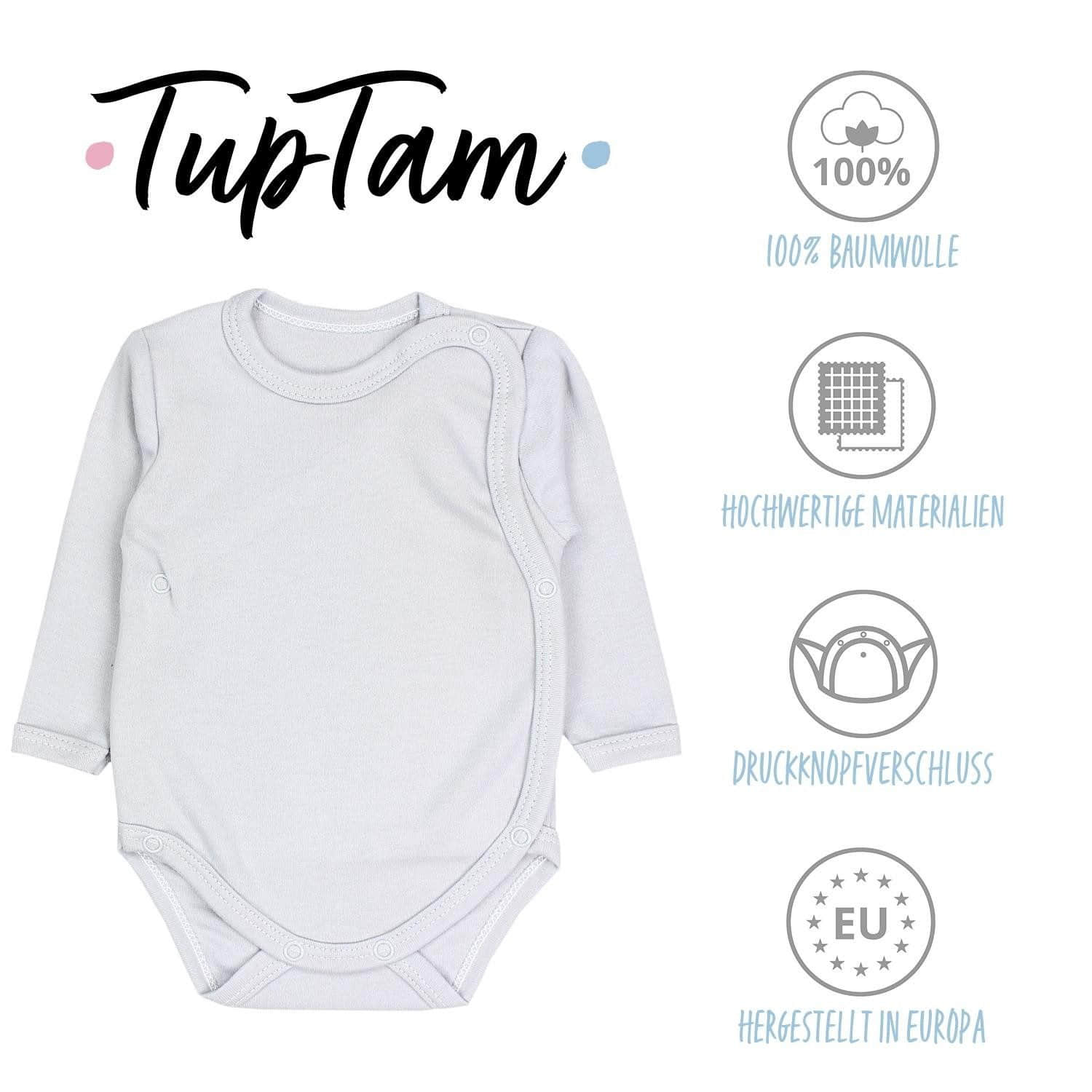 TupTam Babymode TupTam 5-Pack Baby Uni Long Sleeve Bodysuit with Prints/Solids Baby Junge