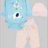 TupTam Baby Essentials Package - Uni Long Sleeve Bodysuit, Pants & Hat Set Drei Elefa TupTam Babymode