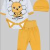 TupTam Baby Essentials Package - Uni Long Sleeve Bodysuit, Pants & Hat Set Biene Gelb Babymode TupTam