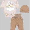 TupTam TupTam Baby Essentials Package - Uni Long Sleeve Bodysuit, Pants & Hat Set Bärchen au Babymode