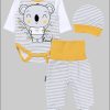 TupTam TupTam Baby Essentials Package - Uni Long Sleeve Bodysuit, Pants & Hat Set Koala Stre Babymode