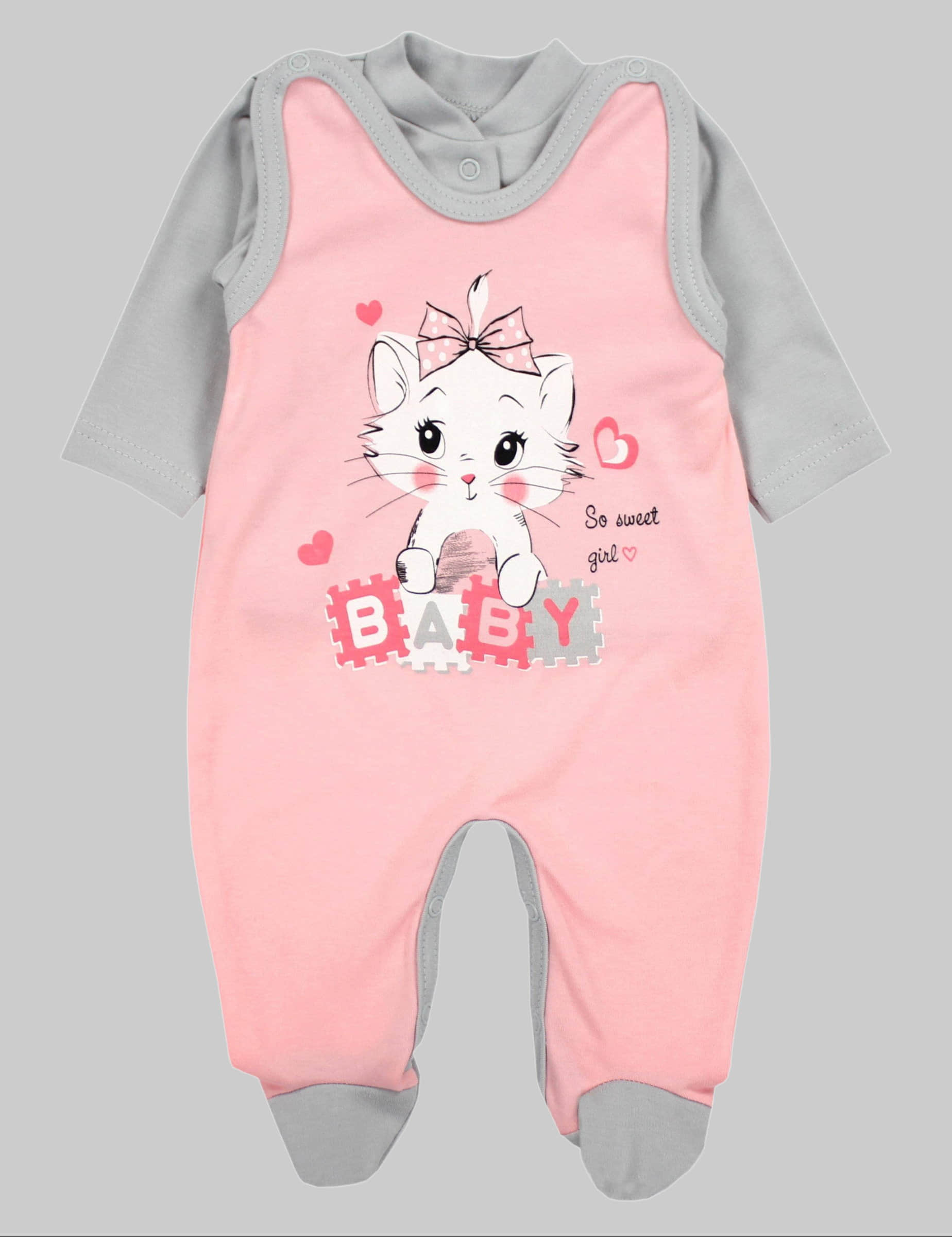 TupTam Babymode TupTam Baby Romper Set - Organic Cotton Animal Print & 'I Love Mum' - Girl & Boy Katze Apri