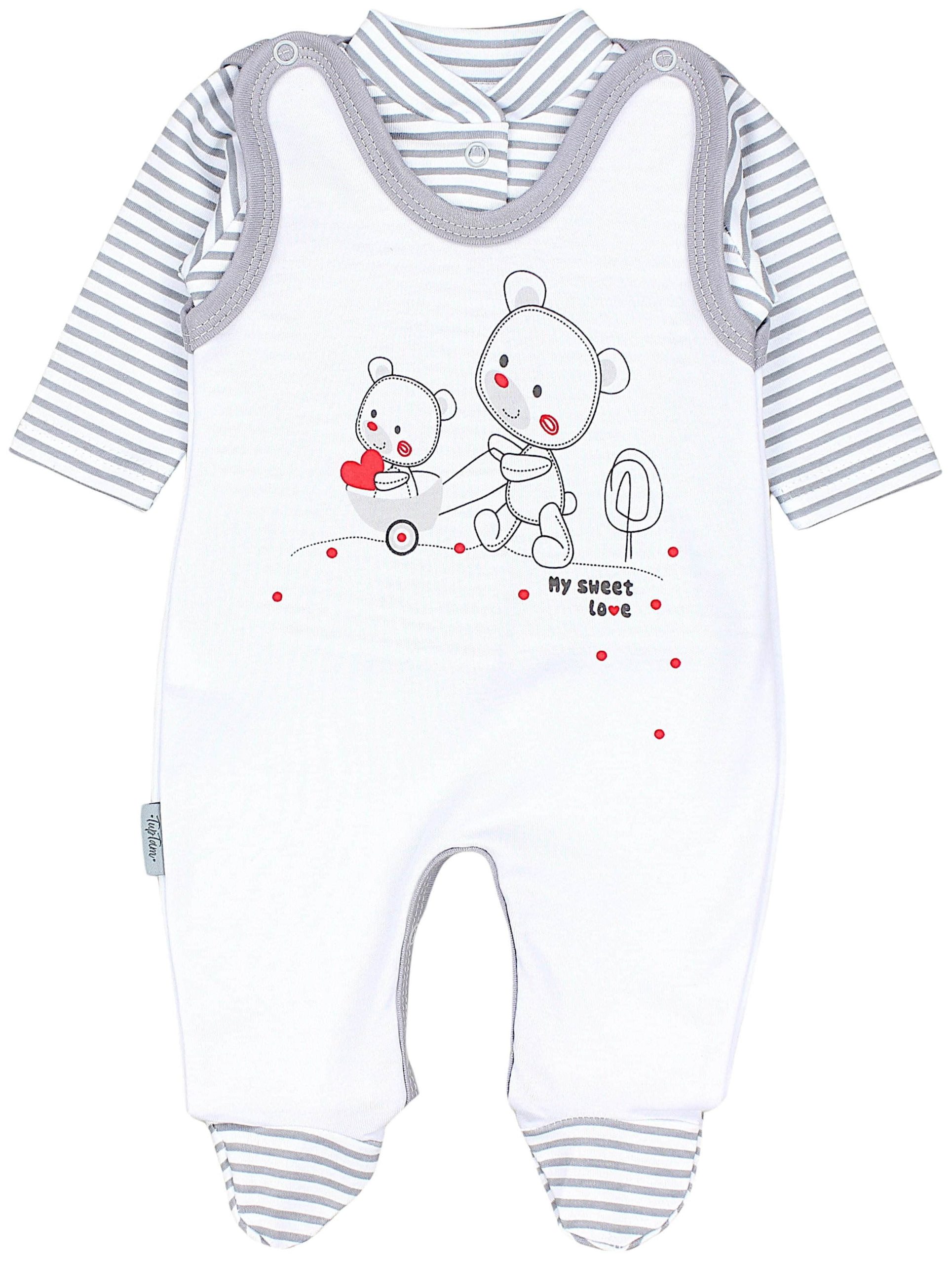 TupTam Baby Romper Set - Organic Cotton Animal Print & 'I Love Mum' - Girl & Boy Streifenmu TupTam Babymode
