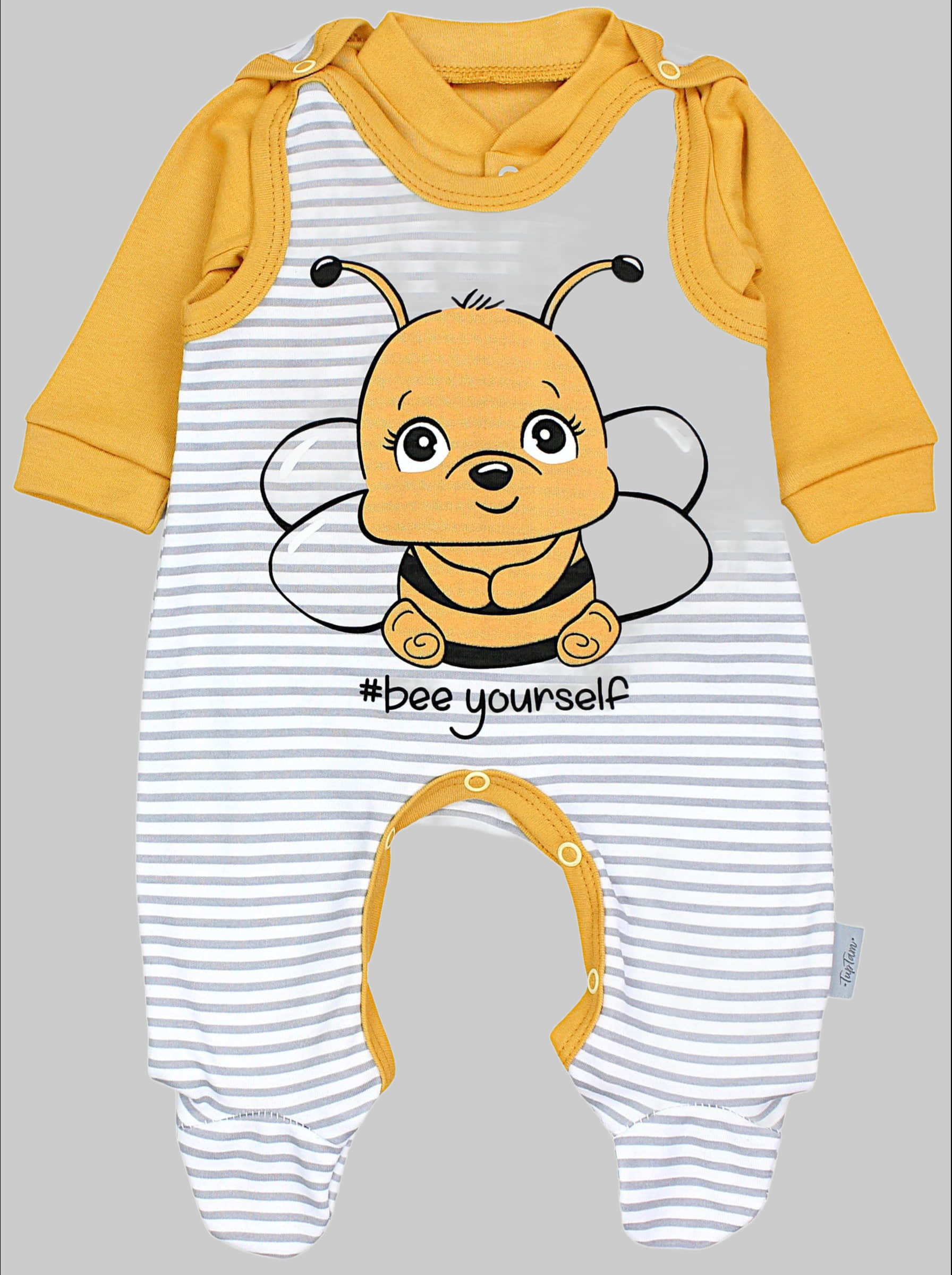 TupTam Baby Romper Set - Organic Cotton Animal Print & 'I Love Mum' - Girl & Boy Biene Gelb TupTam Babymode
