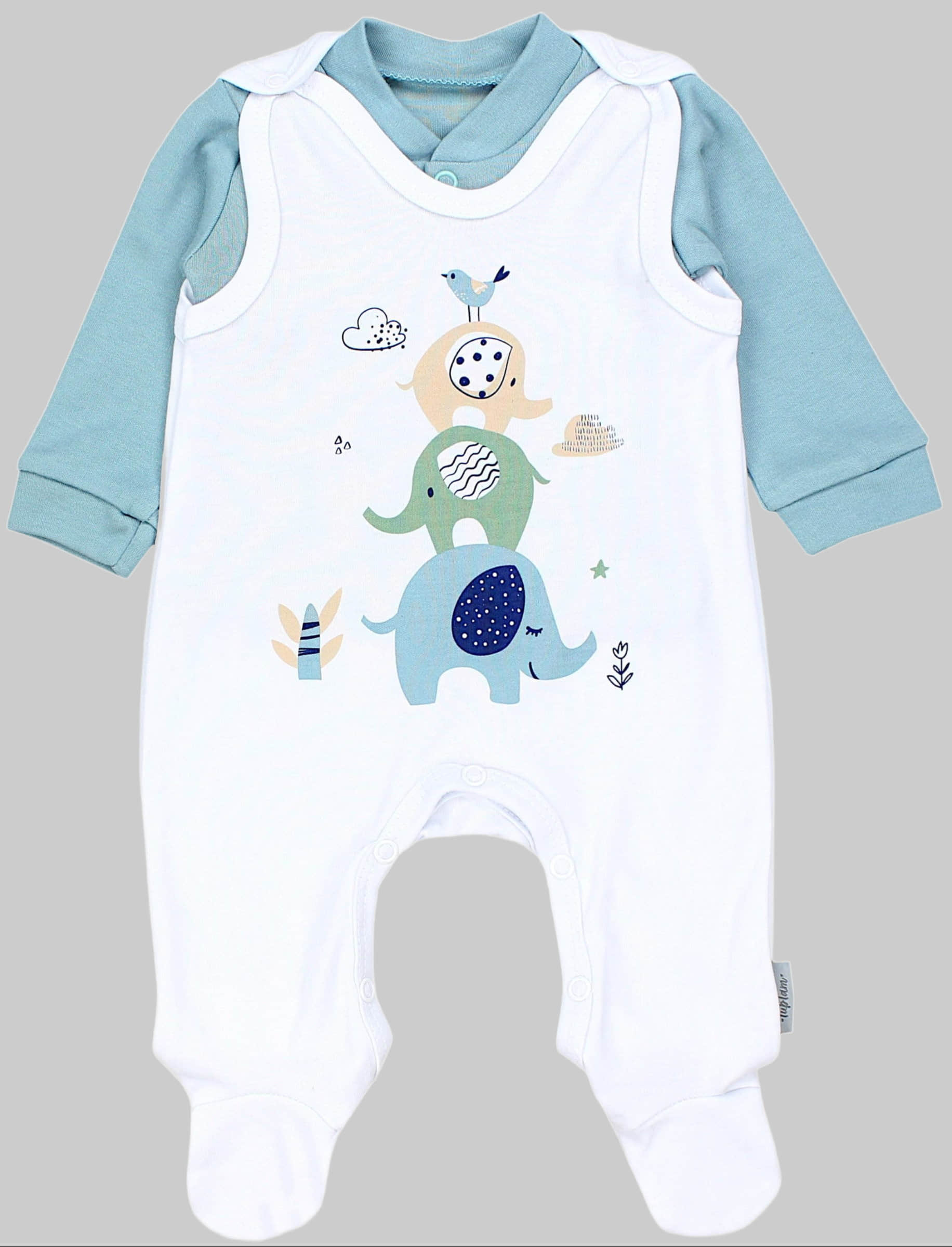TupTam Baby Romper Set - Organic Cotton Animal Print & 'I Love Mum' - Girl & Boy Drei Elefa TupTam Babymode