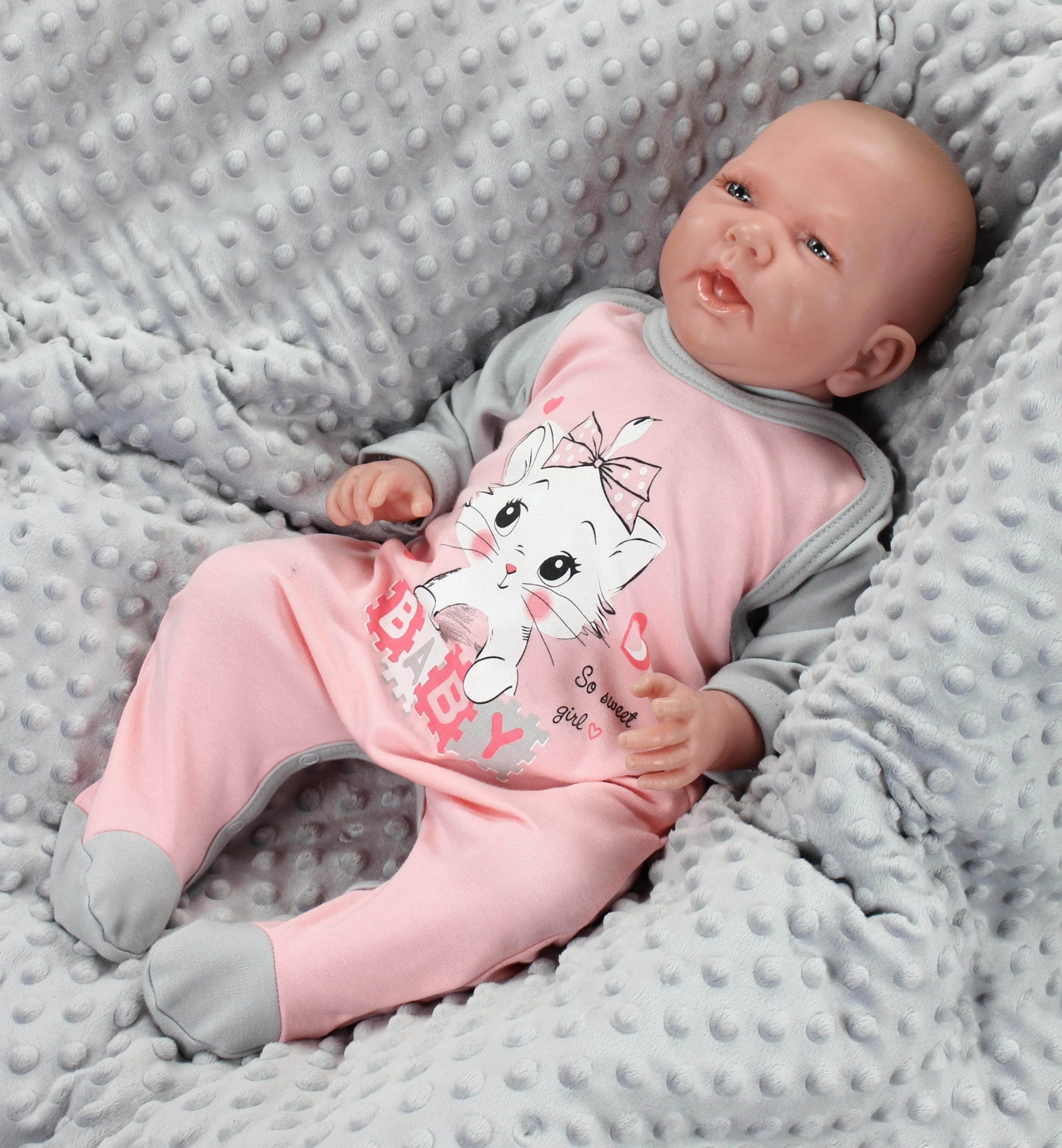 TupTam Babymode TupTam Baby Romper Set - Organic Cotton Animal Print & 'I Love Mum' - Girl & Boy Katze Apri