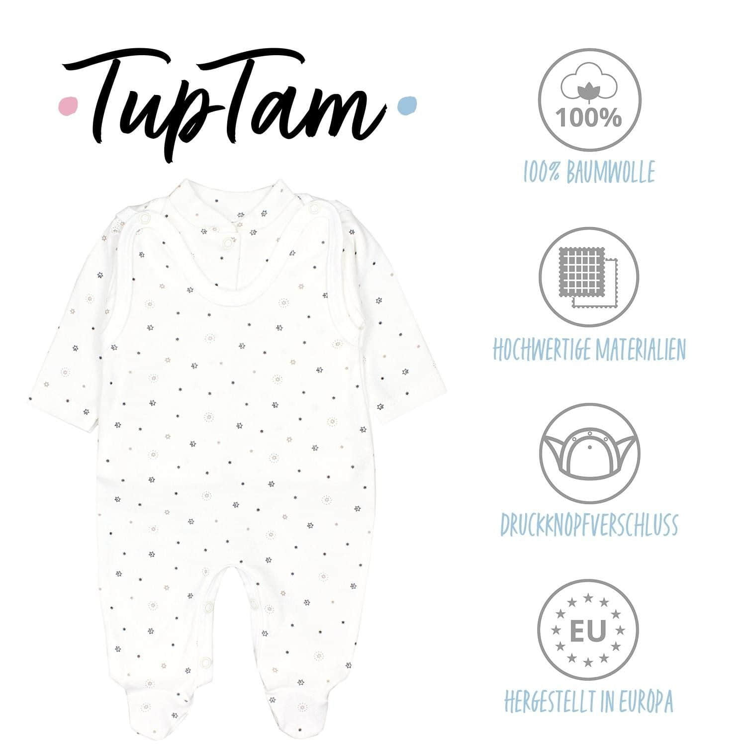 TupTam Babymode TupTam Baby Romper Set - Organic Cotton Animal Print & 'I Love Mum' - Girl & Boy Sternchen