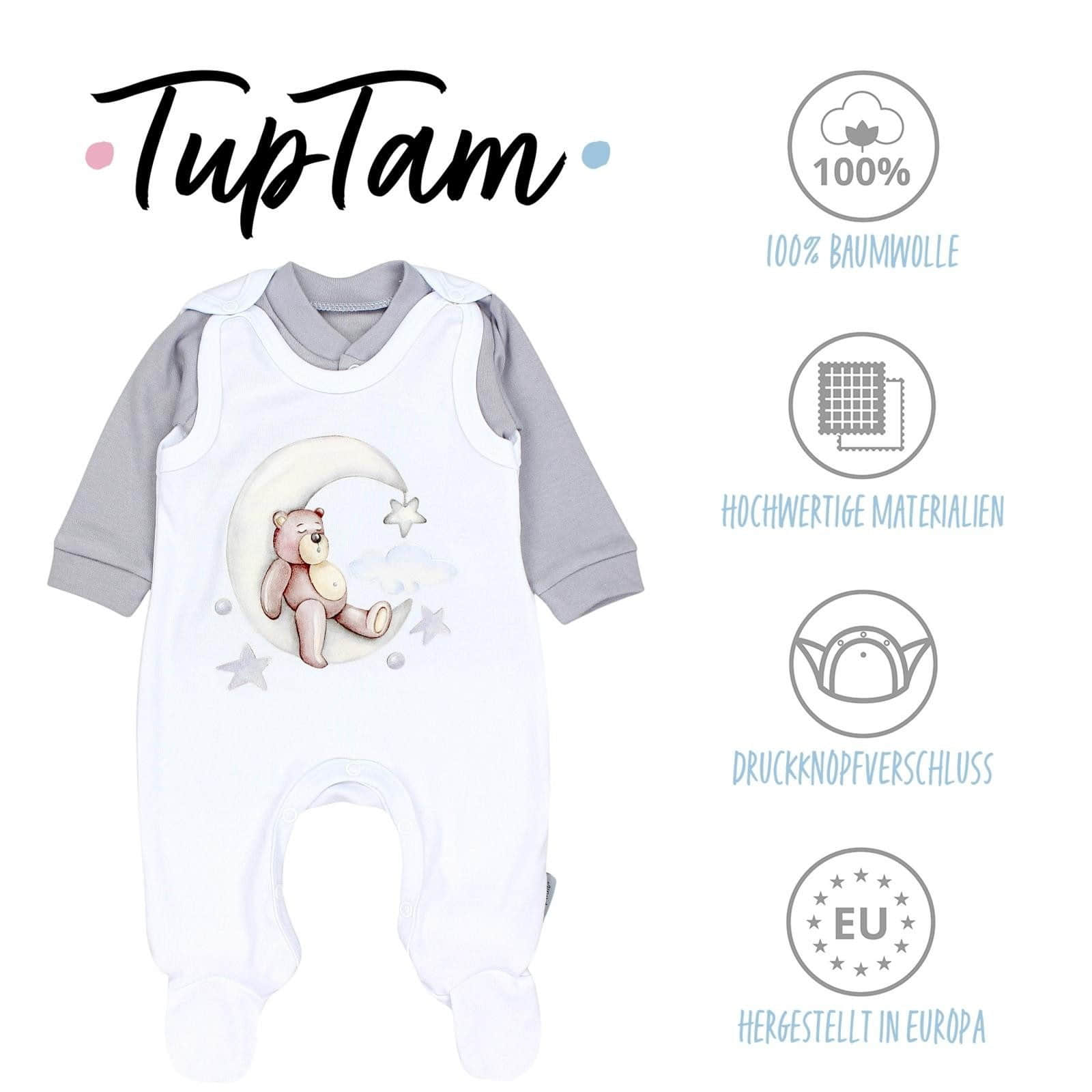 TupTam Baby Romper Set - Organic Cotton Animal Print & 'I Love Mum' - Girl & Boy Bärchen Mo Babymode TupTam