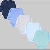 TupTam TupTam Langarmbody – TupTam Jungen Baby Body Langarm Unifarben 5er Pack Dunkelblau Babymode