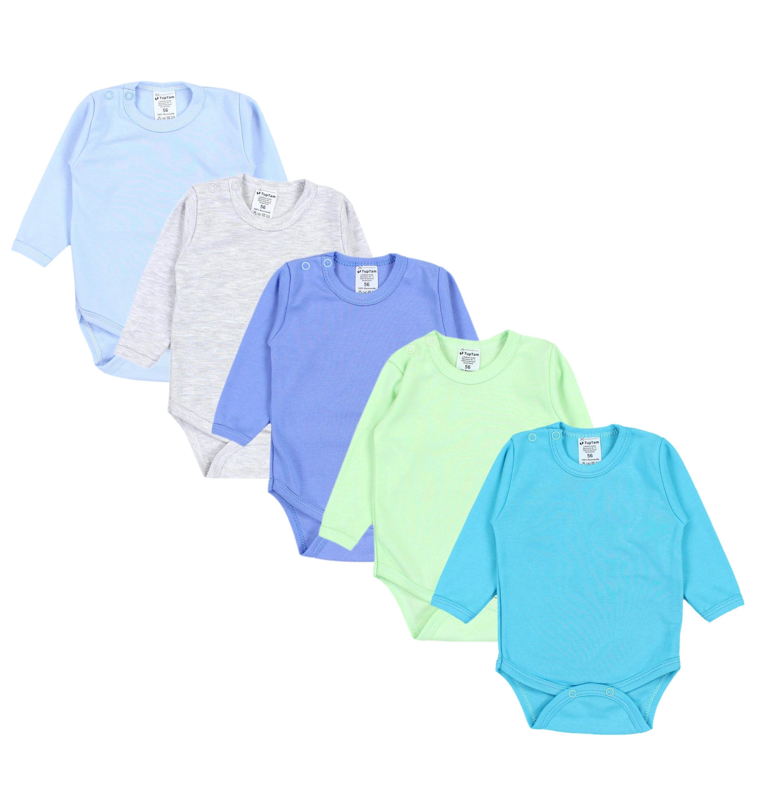 TupTam Langarmbody – TupTam Jungen Baby Body Langarm Unifarben 5er Pack Farbenmix 2 TupTam Babymode