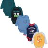 TupTam Langarmbody – TupTam Jungen Baby Body Langarm Unifarben 5er Pack Flugzeug D Babymode TupTam