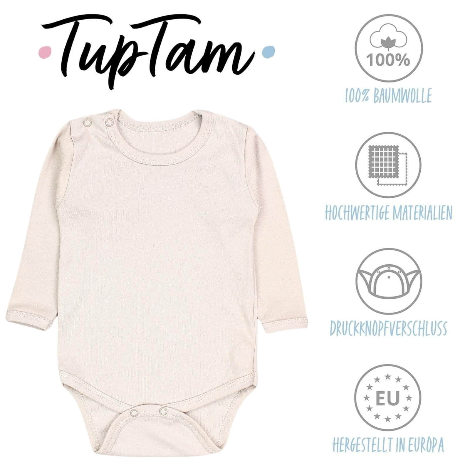 TupTam Langarmbody – TupTam Jungen Baby Body Langarm Unifarben 5er Pack Beige Hell Babymode TupTam