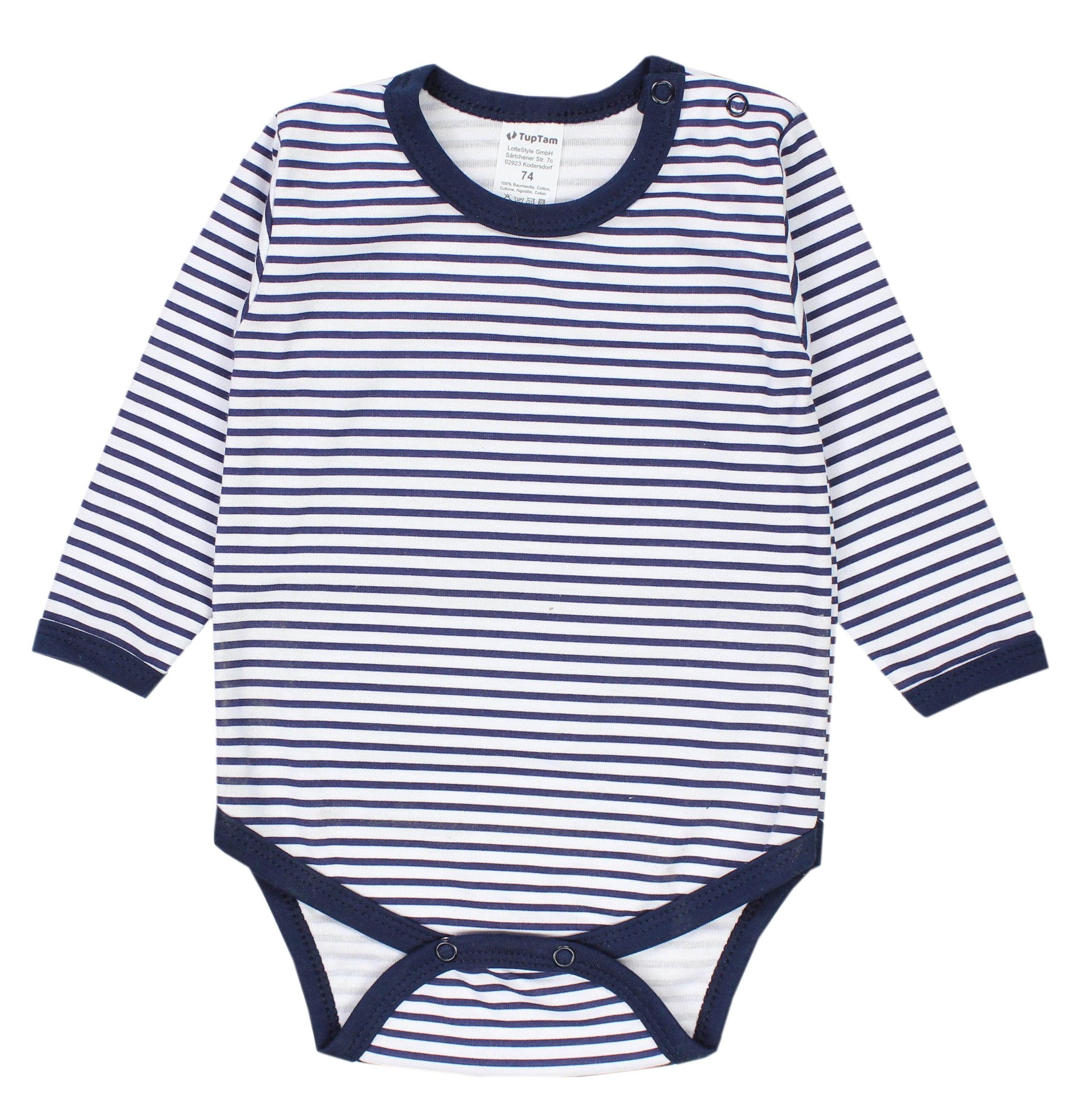 TupTam Langarmbody – TupTam Jungen Baby Body Langarm Unifarben 5er Pack Farbenmix 4 Babymode TupTam