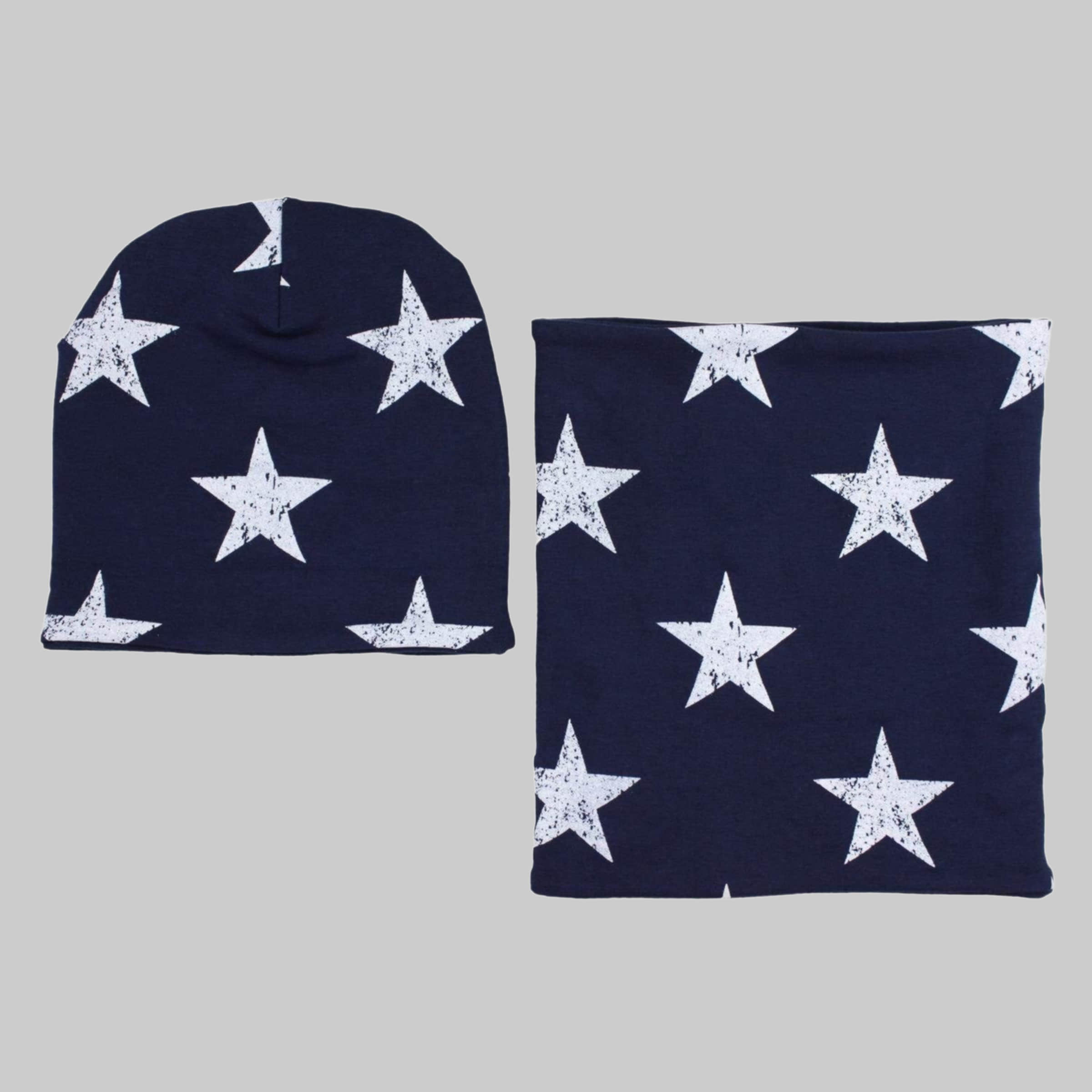 TupTam Mütze & Schal TupTam Uni Kinder Beanie Mütze Schlauchschar Set Sterne Wei TupTam Mädchenmode