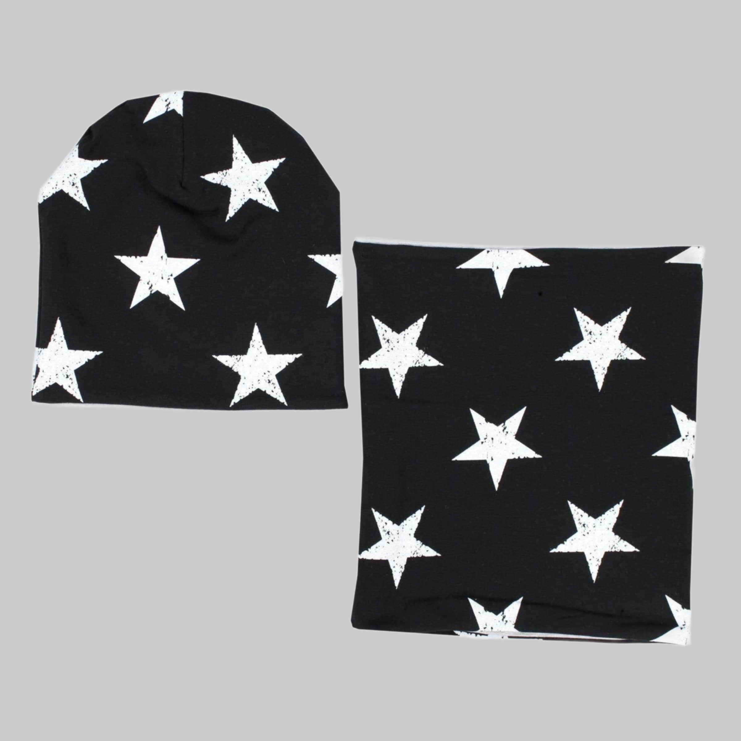 TupTam TupTam Mütze & Schal TupTam Uni Kinder Beanie Mütze Schlauchschar Set Sterne Wei Mädchenmode