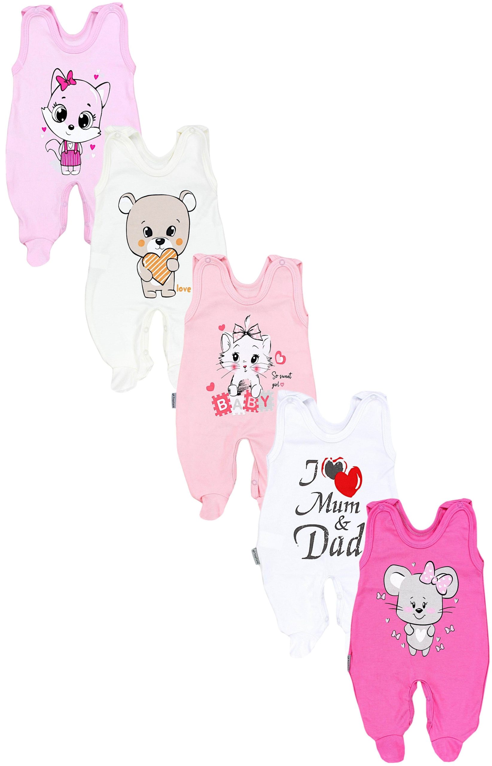TupTam Babymode TupTam Strampler TupTam Baby Uni Strampler mit Aufdruck Spruch 5er Pack (5-tlg) I love Mum