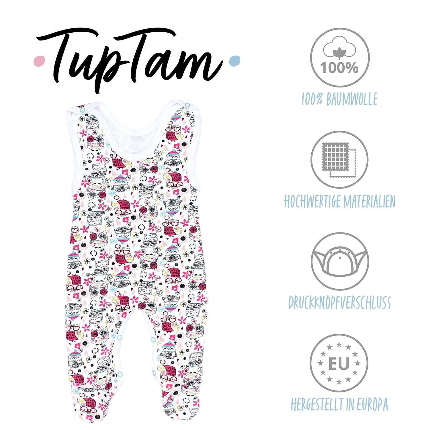 TupTam Strampler TupTam Baby Uni Strampler mit Aufdruck Spruch 5er Pack (5-tlg) Eule Comic Babymode TupTam