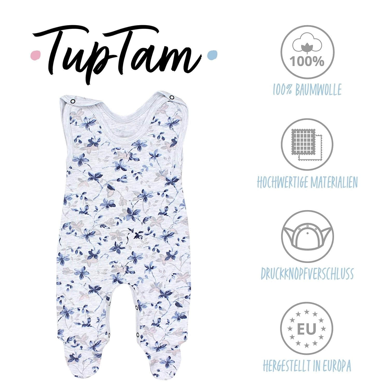 TupTam TupTam Strampler TupTam Baby Uni Strampler mit Aufdruck Spruch 5er Pack (5-tlg) Blumen Reg Babymode