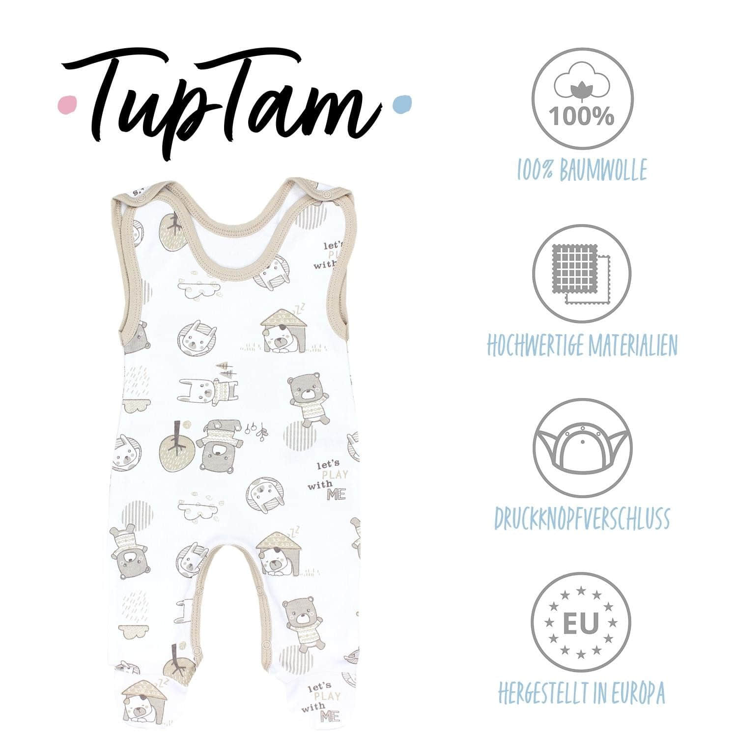 TupTam Strampler TupTam Baby Uni Strampler mit Aufdruck Spruch 5er Pack (5-tlg) Tiere und TupTam Babymode