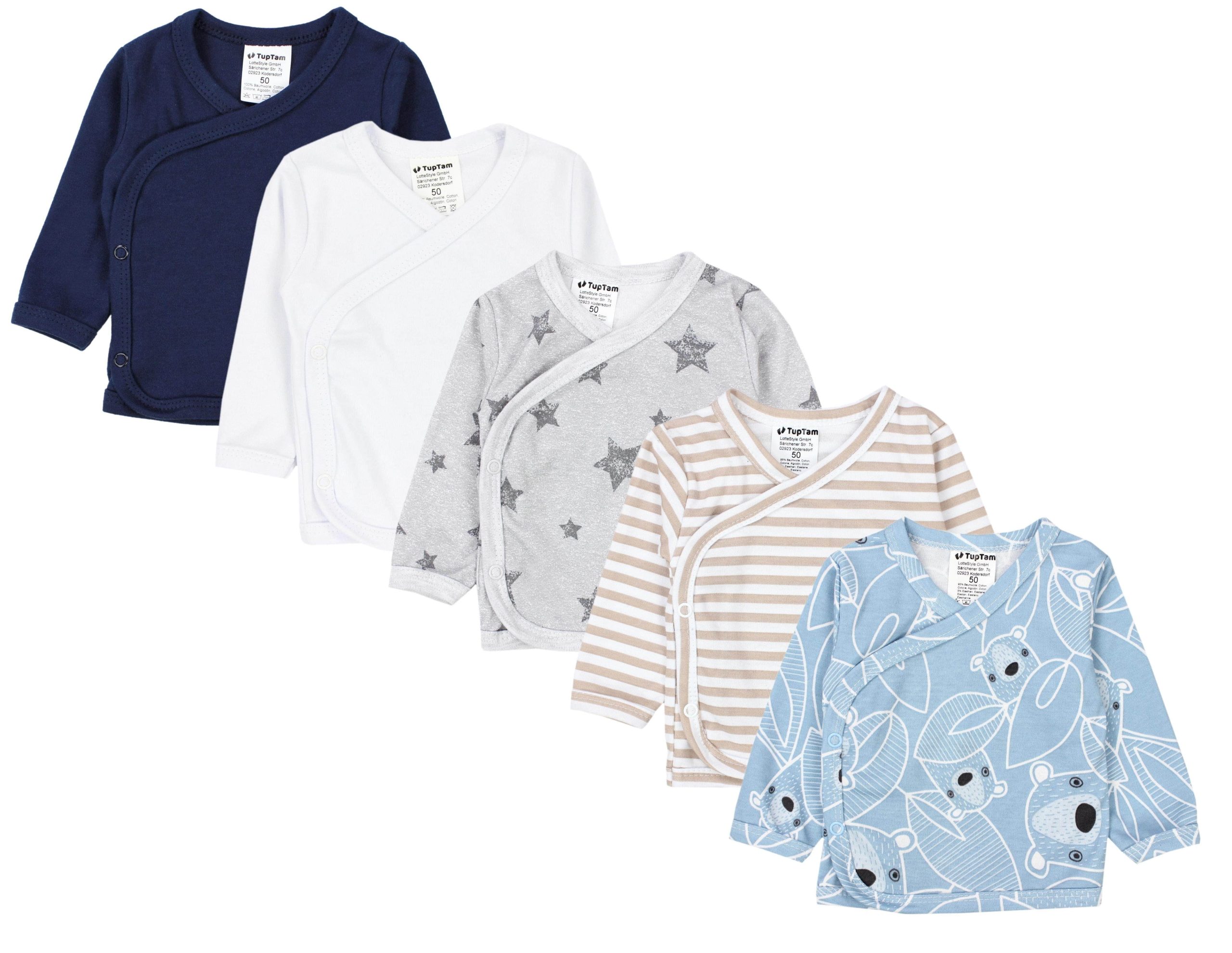 Babymode TupTam TupTam Wickelshirt TupTam Baby Jungen Langarm Wickelshirt Baumwolle 5er Set Mehrfarbig 7